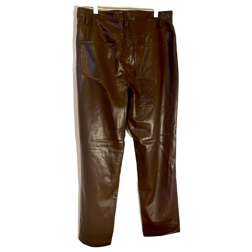 Calvin Klein Chocolate Brown Faux Leather Pants Size S NWT - Picture 4 of 5